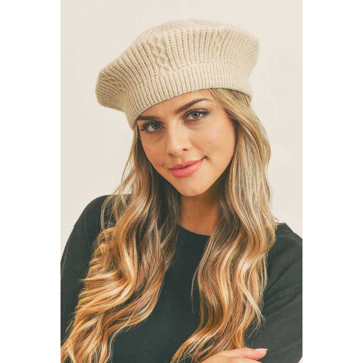 anbfashion – wholesale Basker - Dam – Solid Stickad Beret 83