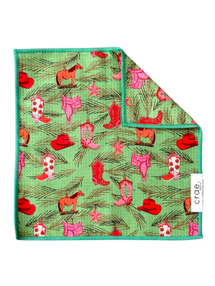 Country Christmas: Double-Sided Washcloth for wholesale by Crae.Home