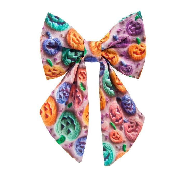 Dama del Perro Jack-o-lantern Bow para venta al por mayor de Pretty posh pups