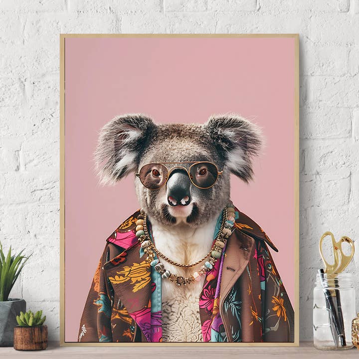 Hippie Koala Fashion Tela Impressão artística de parede por atacado de La Luna Bella - Toys