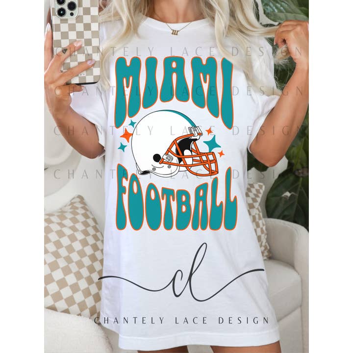 Miami Dolphins Football, tolle, bequeme Retro-Farben für den Großhandel von Chantely Lace