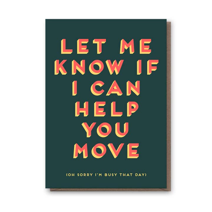 Aiuta a Spostare la Carta dell'Amicizia - Ecologica con Busta per la vendita all'ingrosso da parte di Hole In My Pocket