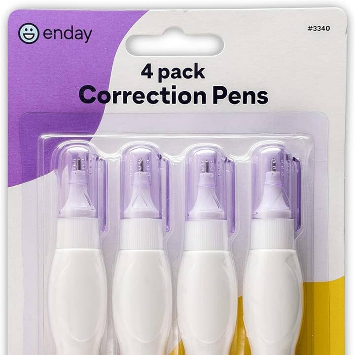 Correction Pen (4 Pack) White out pen - 0.2 Fl Oz (7 Ml) for wholesale by enday