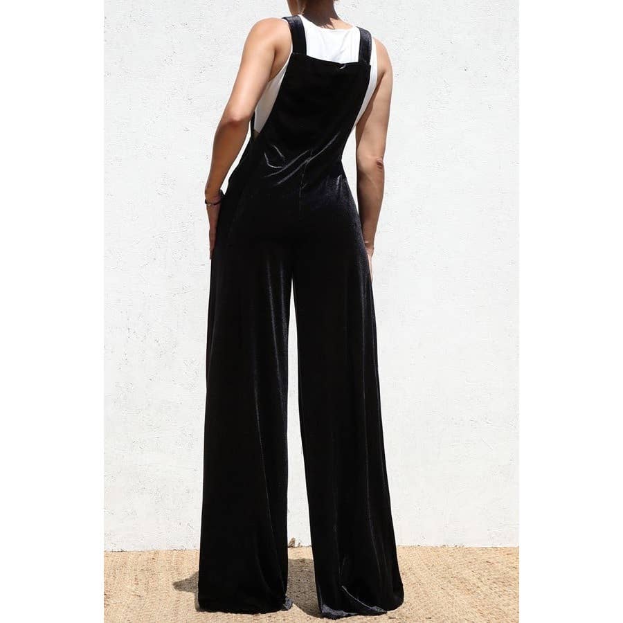 Esmeray Clothing - Wholesale Overalls - Women's - Velvet Luxe Square Neck Overalls1