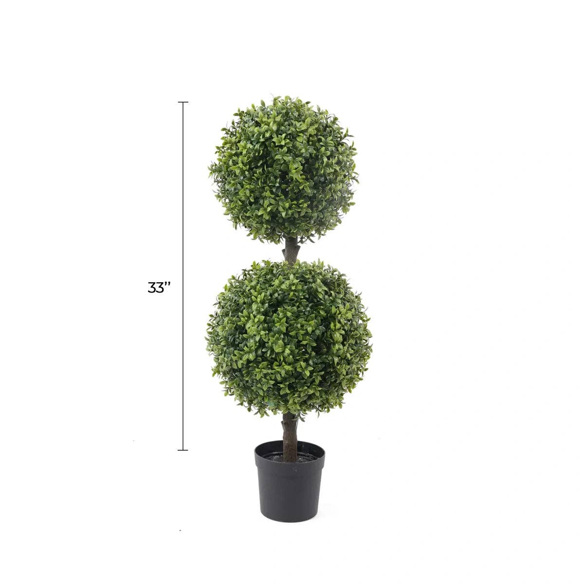 Designer Plants - Vente Plantes artificielles - Arbre Artificiel Haut de Gamme Topiaire 2 Boules Résistant aux UV 33"(H) x 14"(L)1