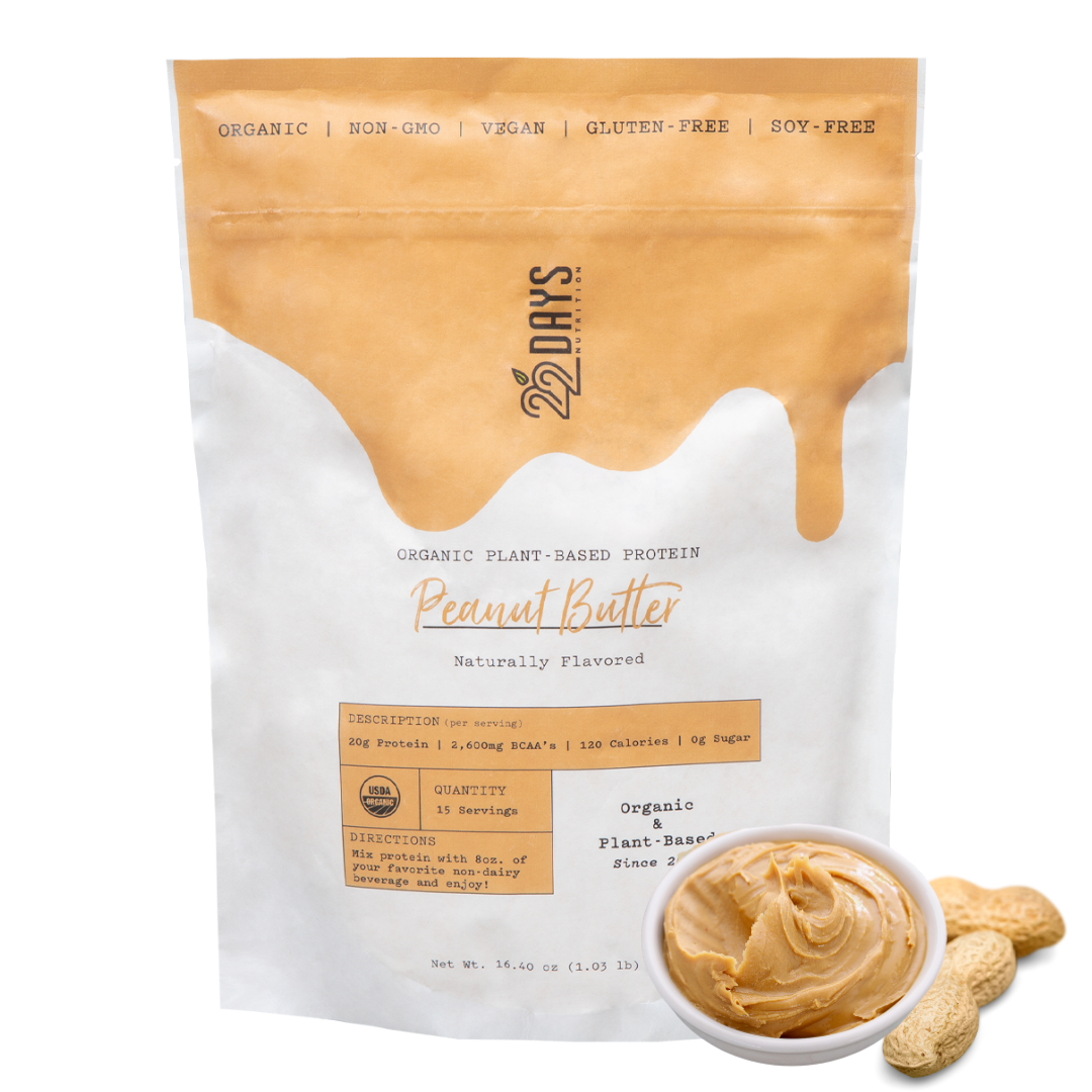 22 Days Nutrition - Vente Poudres protéinées/superaliments - Poudre de protéines végétales biologiques (20 g de protéines, faible teneur en glucides)18