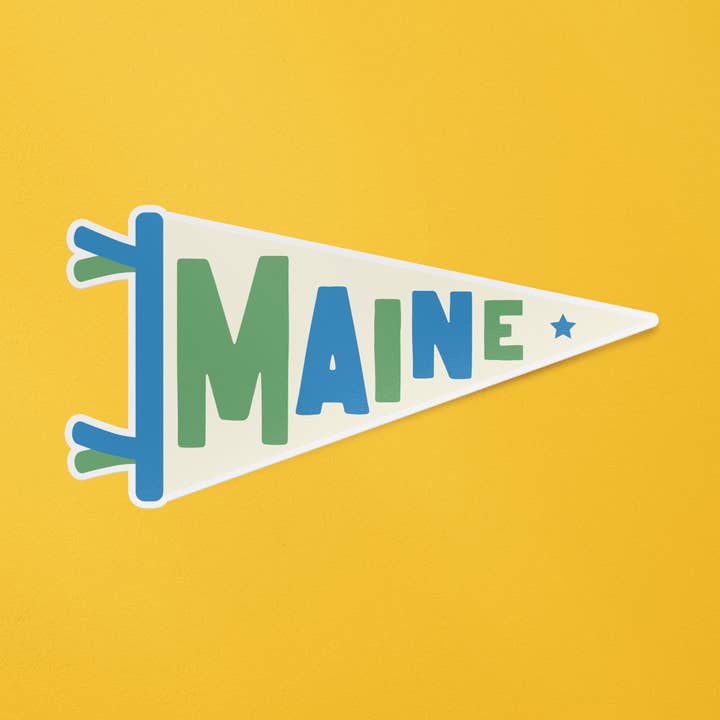 Little Something Co. - Wholesale Sticker - Maine Pennant Flag Sticker0