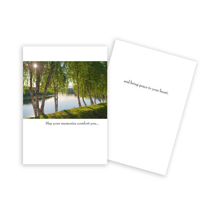 Carte de sympathie des arbres de bouleau pour la vente par Sun Day Greetings