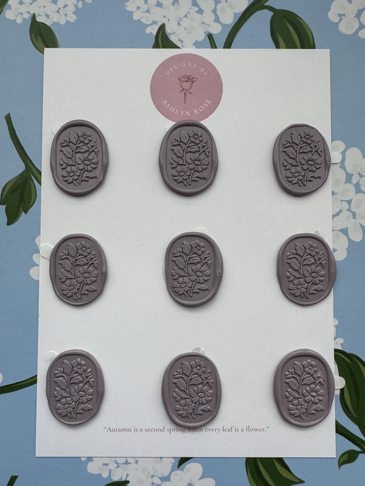 Wildflower Wax Seal Wedding Invitation Stickers for wholesale by Designs by Ashlyn Rose