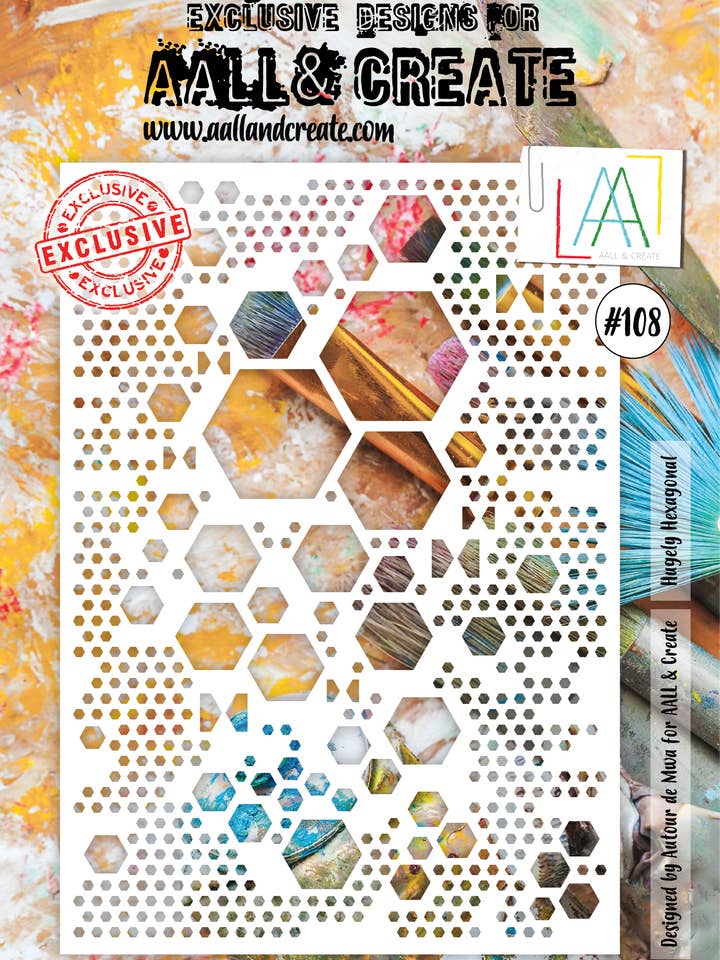 Eenormt sexkantig - A4 Stencil #108 för wholesale av AALL AND CREATE