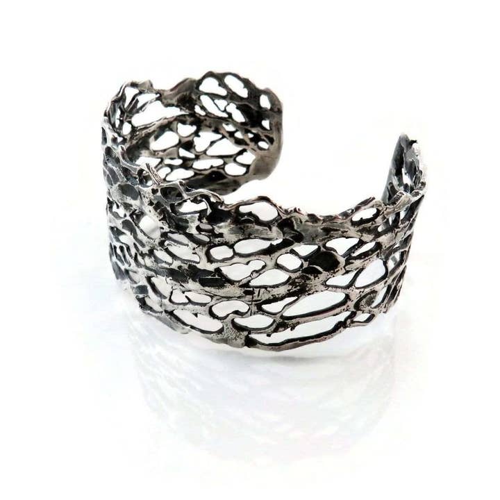 Kimya Joyas - Wholesale Cuff Bracelet - Natural Pattern Silver Cuff Bracelet2