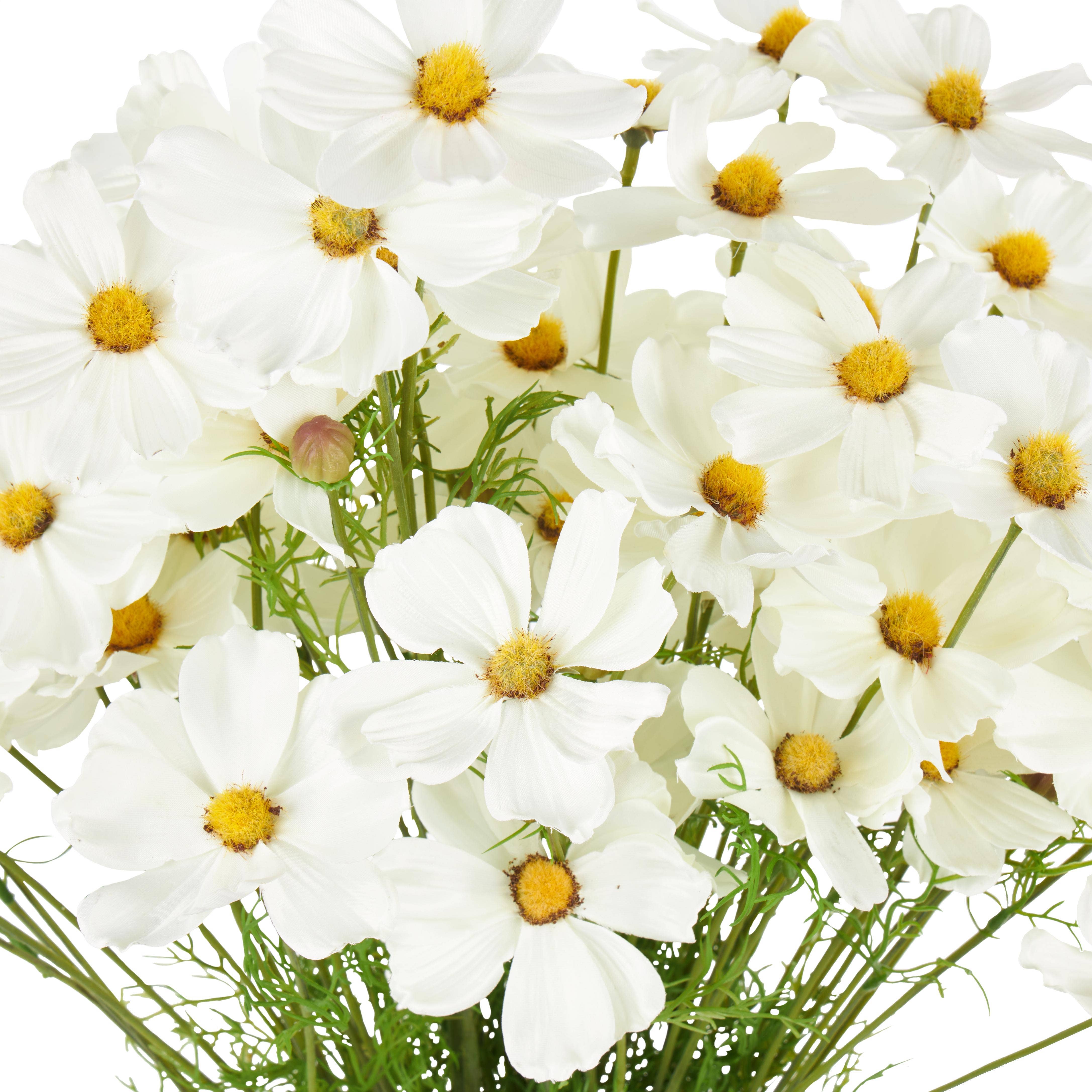 Deco Marché - Wholesale Artificial Flowers - Traditional White Faux Artificial Flower Stem Set6
