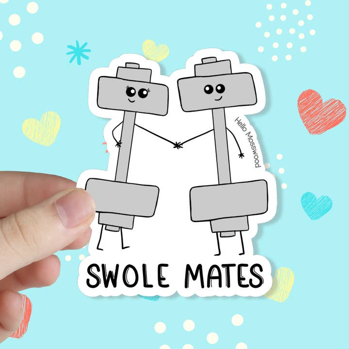 Swole Mates Vinyl Sticker for wholesale by Hello Mosswood