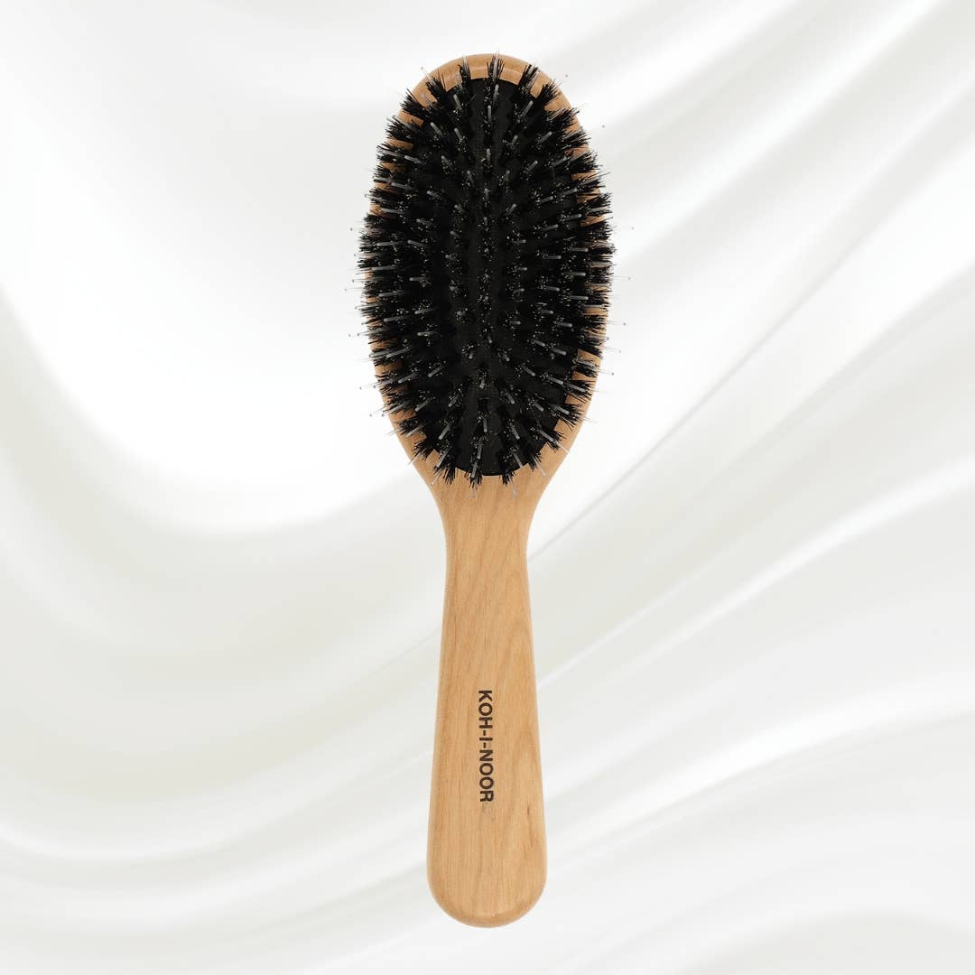 Koh-I-Noor - Vente Peigne/brosse à cheveux - Brosse pneumatique Legno avec poils de sanglier et picots en nylon, grande1