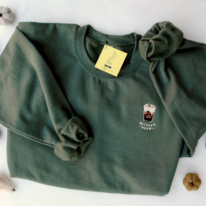 Felpa ricamata Witches Brew Iced Coffee per la vendita all'ingrosso da parte di Banana Soup