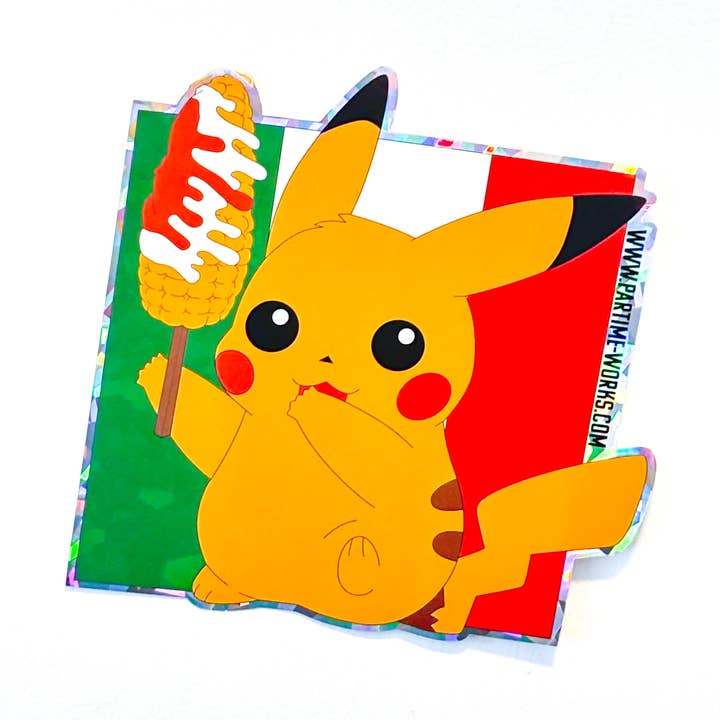 Pikachu Elote 5" Sticker for wholesale by PARTIMEWORKS