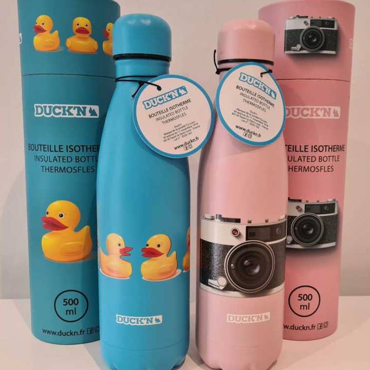 WM-DESIGN - Vente Bouteilles d'eau - BOUTEILLE ISOTHERME 500ML 2 DESIGNS 3D DUCK'N
