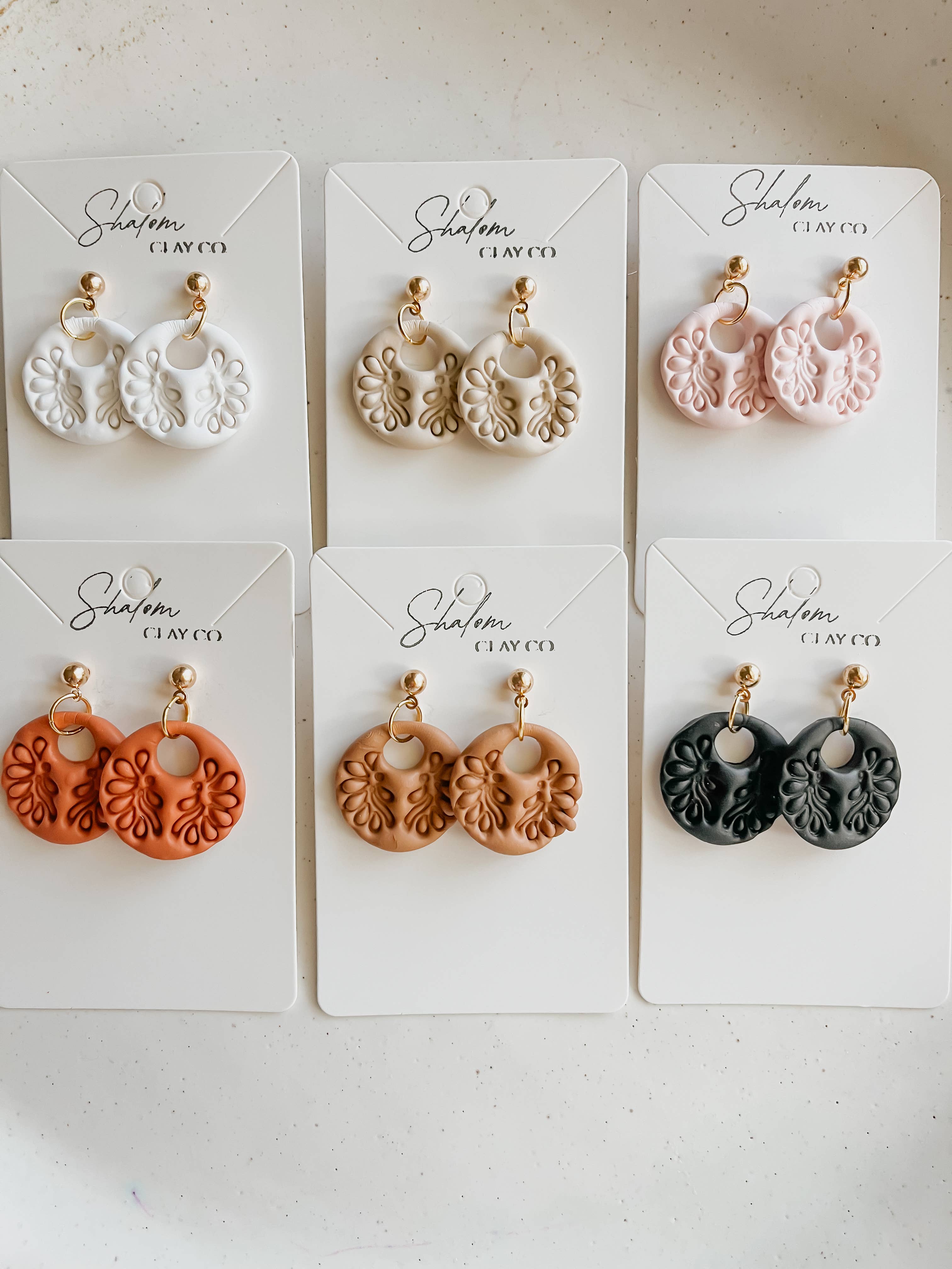 Shalom Clay Company - Vente Boucles d'oreilles pendantes - Boucles d'oreilles Tilly | Boucles d'oreilles faites à la main pour femmes