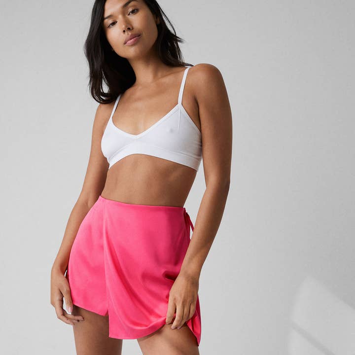 Rapturous Flamingo Washable Silk Wrap Sleep Skirt for wholesale on Faire