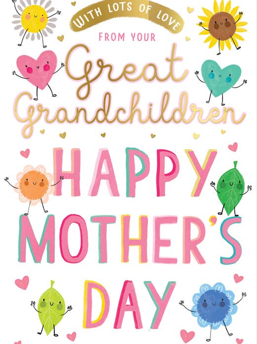 Mother's Day Card, From Great Grandchildren, Fun icons for wholesale by Piccadilly Greetings