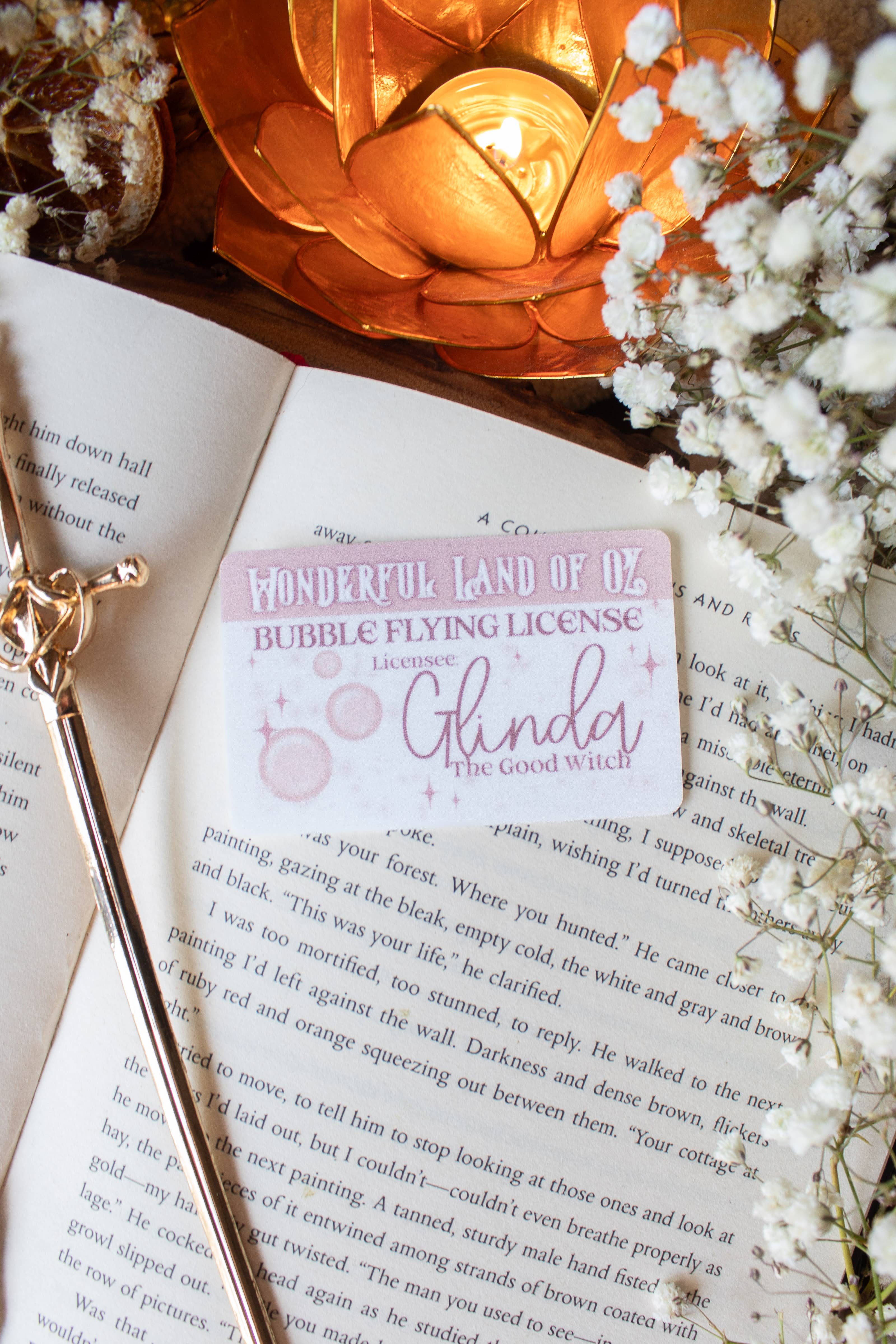 Meaggie Moos – wholesale Sticker – Wizard of Oz Glinda Bubble Flying License Vinyl Sticker0