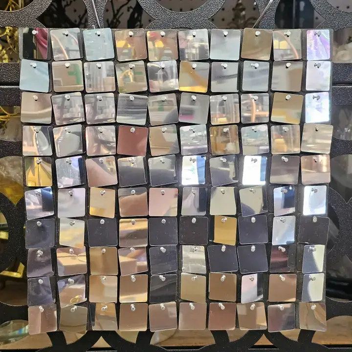 Silver Shimmer Wall Square Sequin Panels for Backdrop Gold for wholesale on Faire1