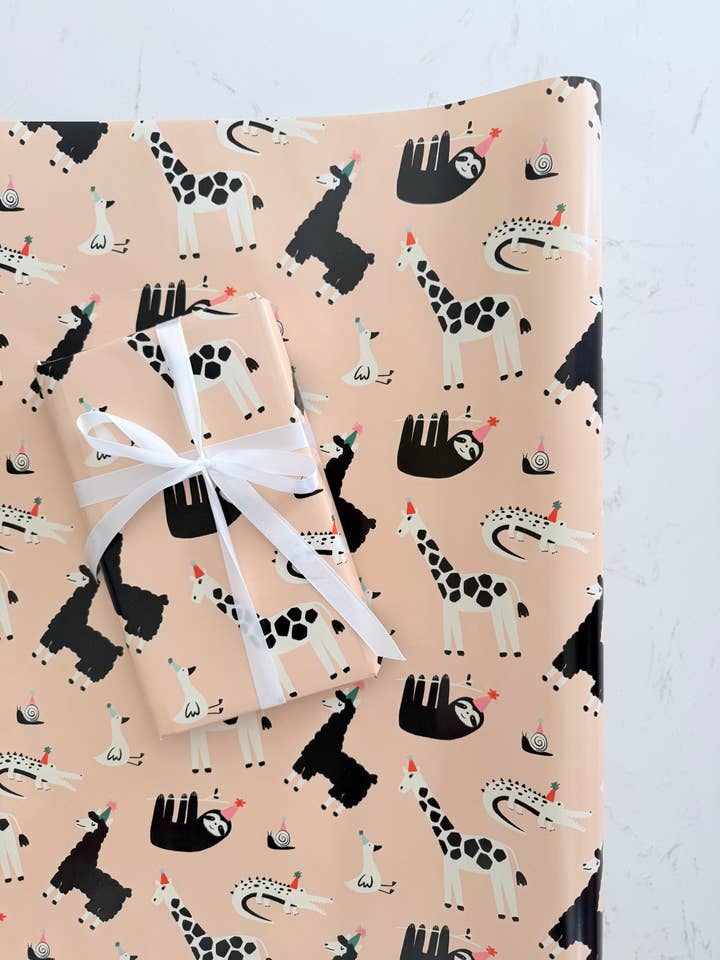 Party Animals Gift Wrap for wholesale by This Little Paper Shop