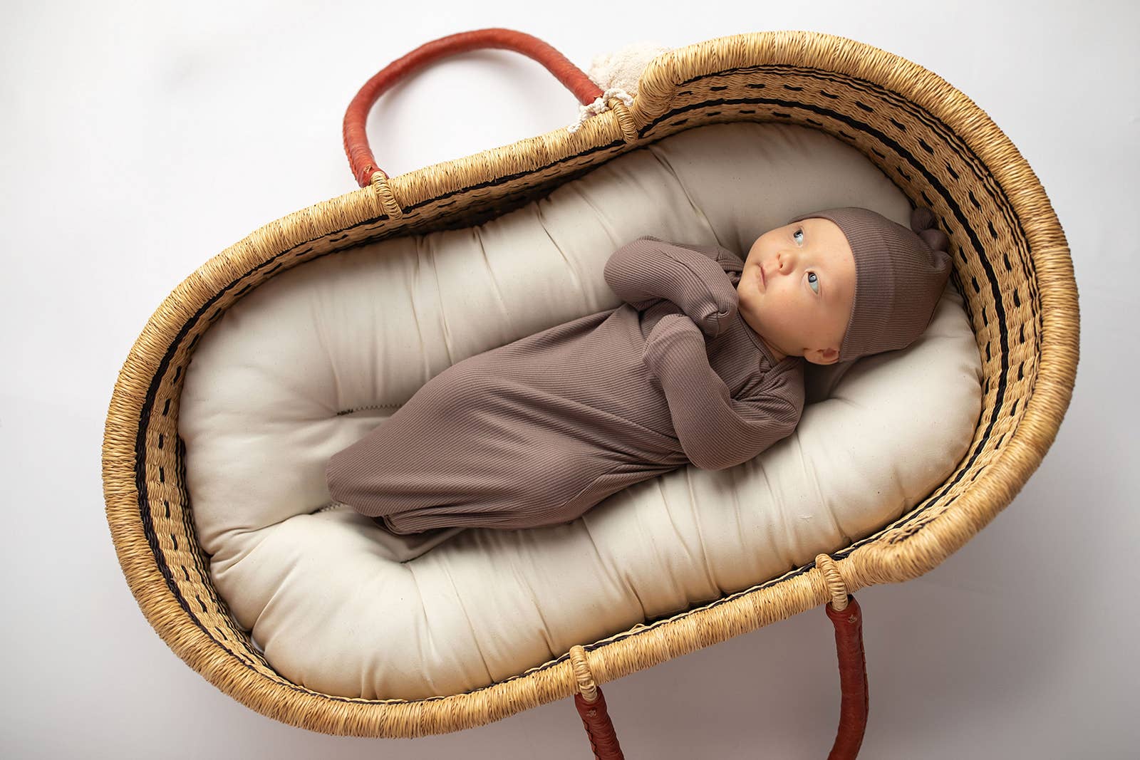 Three Little Tots - Wholesale Babygown - Baby - Cocoa Brown Ribbed Knotted Newborn Baby Gown sleepwear26