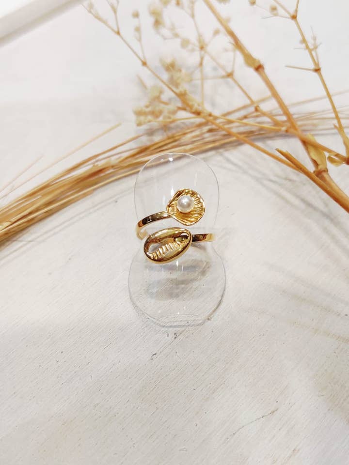 Anillo ajustable concha para venta al por mayor de LOLO & YAYA