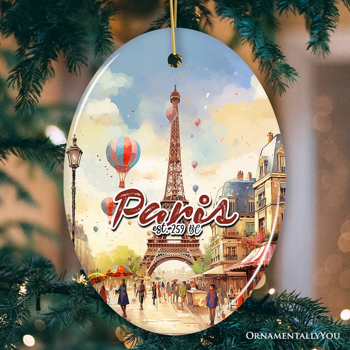 OrnamentallyYou – wholesale Prydnad – Elegant akvarell Eiffeltornet Paris konstverk prydnad