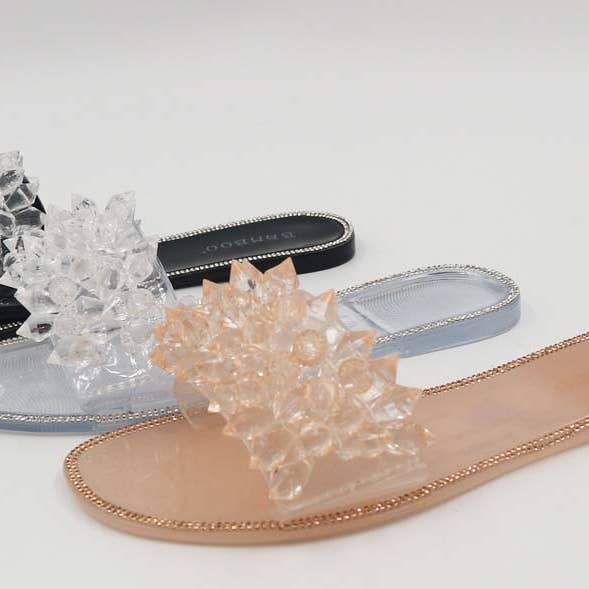 Mars Sky Shoes Wholesale - Wholesale Sandals - Women's - Bamboo BRIGHTER-14 Women Clear Studded Jelly Flat Sandals-18 Pairs Pack-12.95/Pair3