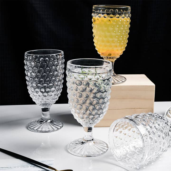 Everest Global - Wholesale Wine Glass - Hobnail Collection Beverage Goblet Glasses set of 63