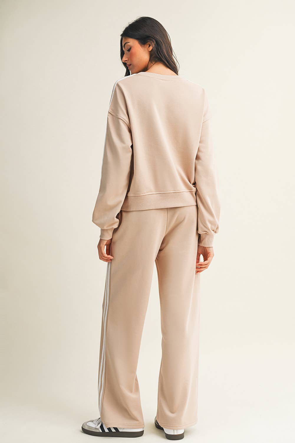 Little Daisy Closet - Wholesale Top & Pant Set (NOT Loungewear) - Women's -  LDC Striped Crewneck Pullover Sweatpants 2pcs Outfit6