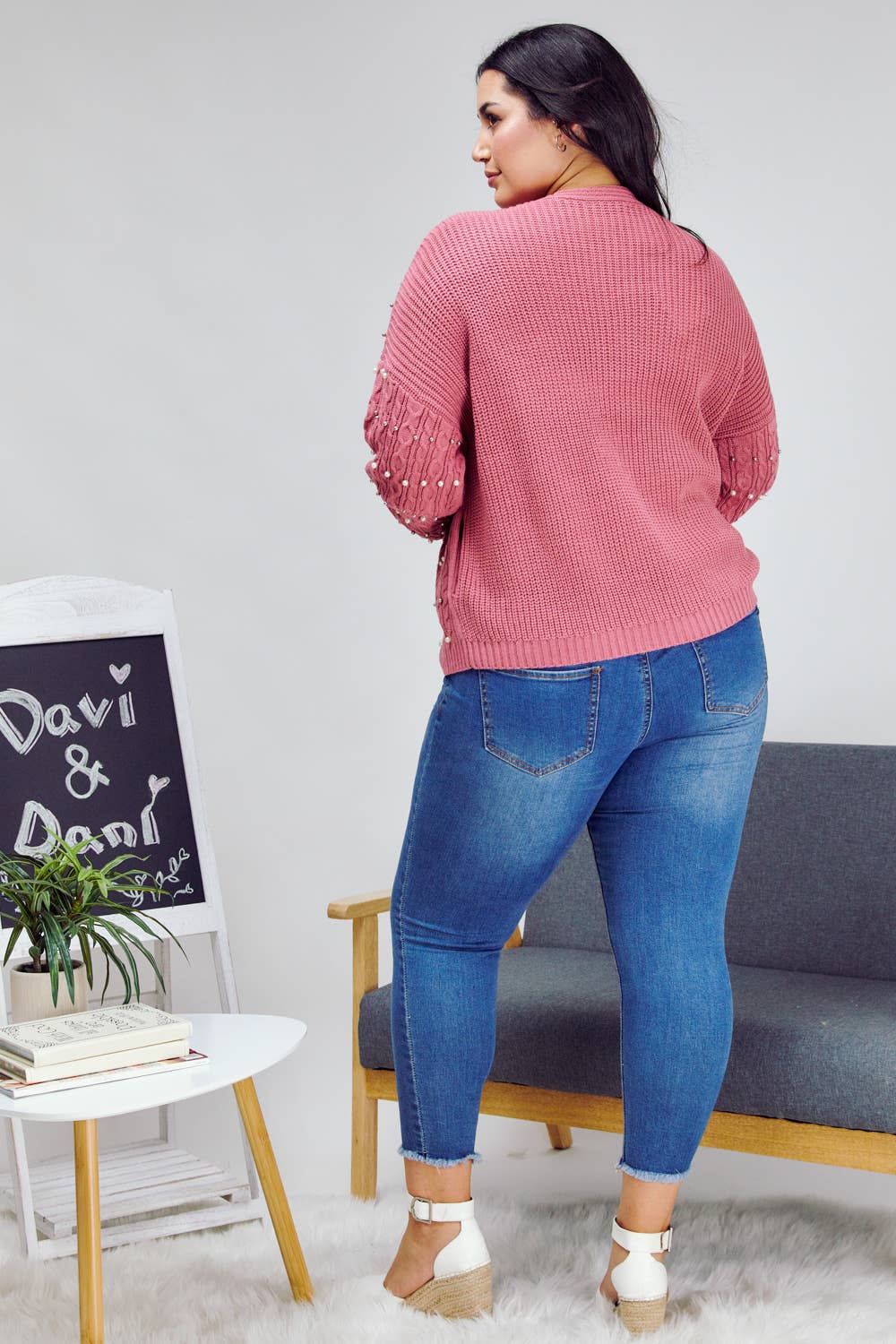 Davi & Dani - Wholesale Cardigan - Women's - PLUS PRINTED LONG SLEEVE CARDIGAN19