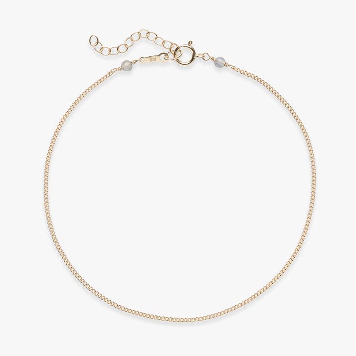 Curb chain ankelkæde guldfyldt for engroshandel hos Koi Atelier