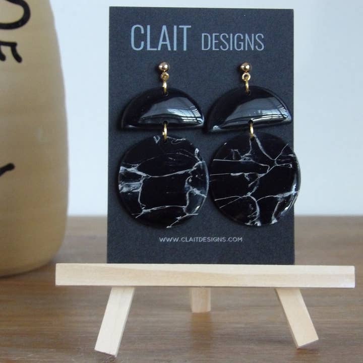 Black Marble Spheres for wholesale by Clait Designs