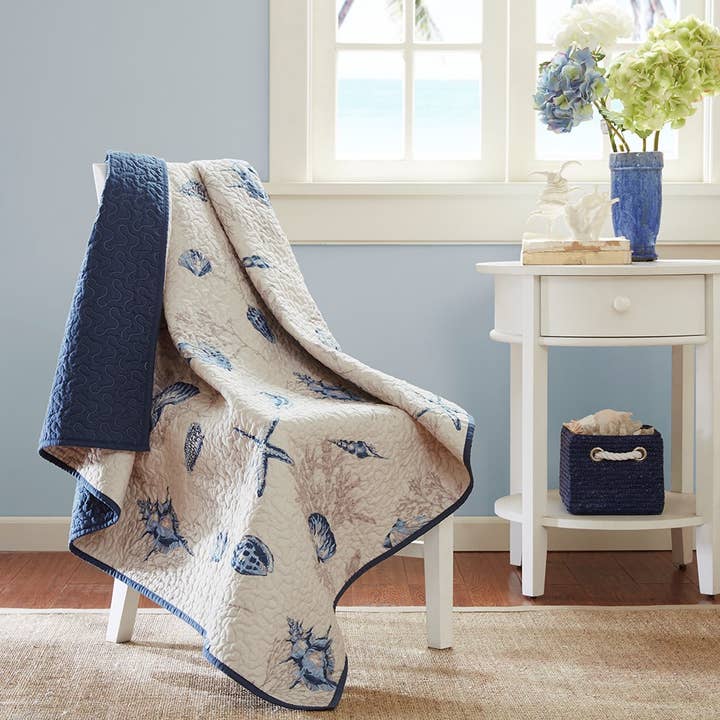 Oversized Coastal Quilted Throw Blanket for wholesale by Olliix