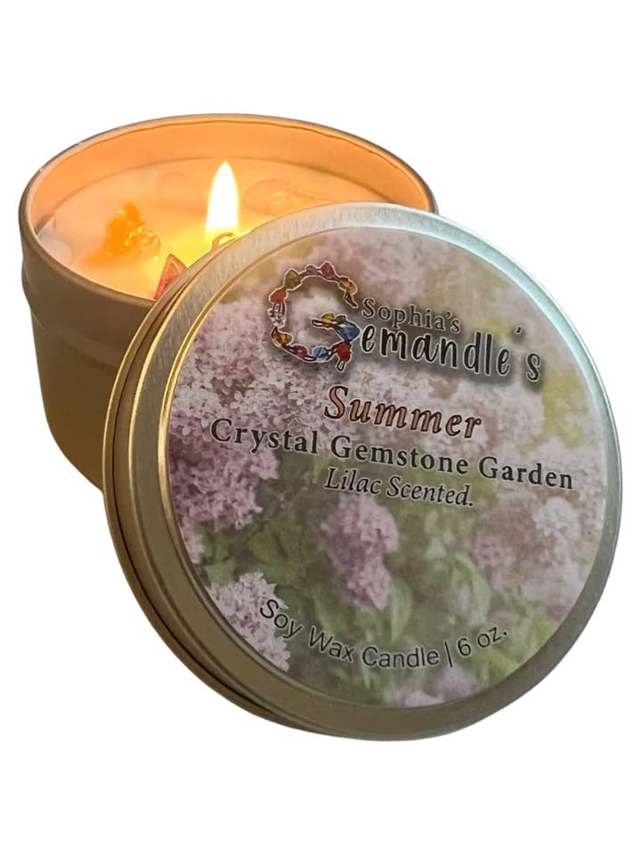 Kristallkerze aus Sojawachs, mit Fliederduft, 6 Unzen. für den Großhandel von Gemandles