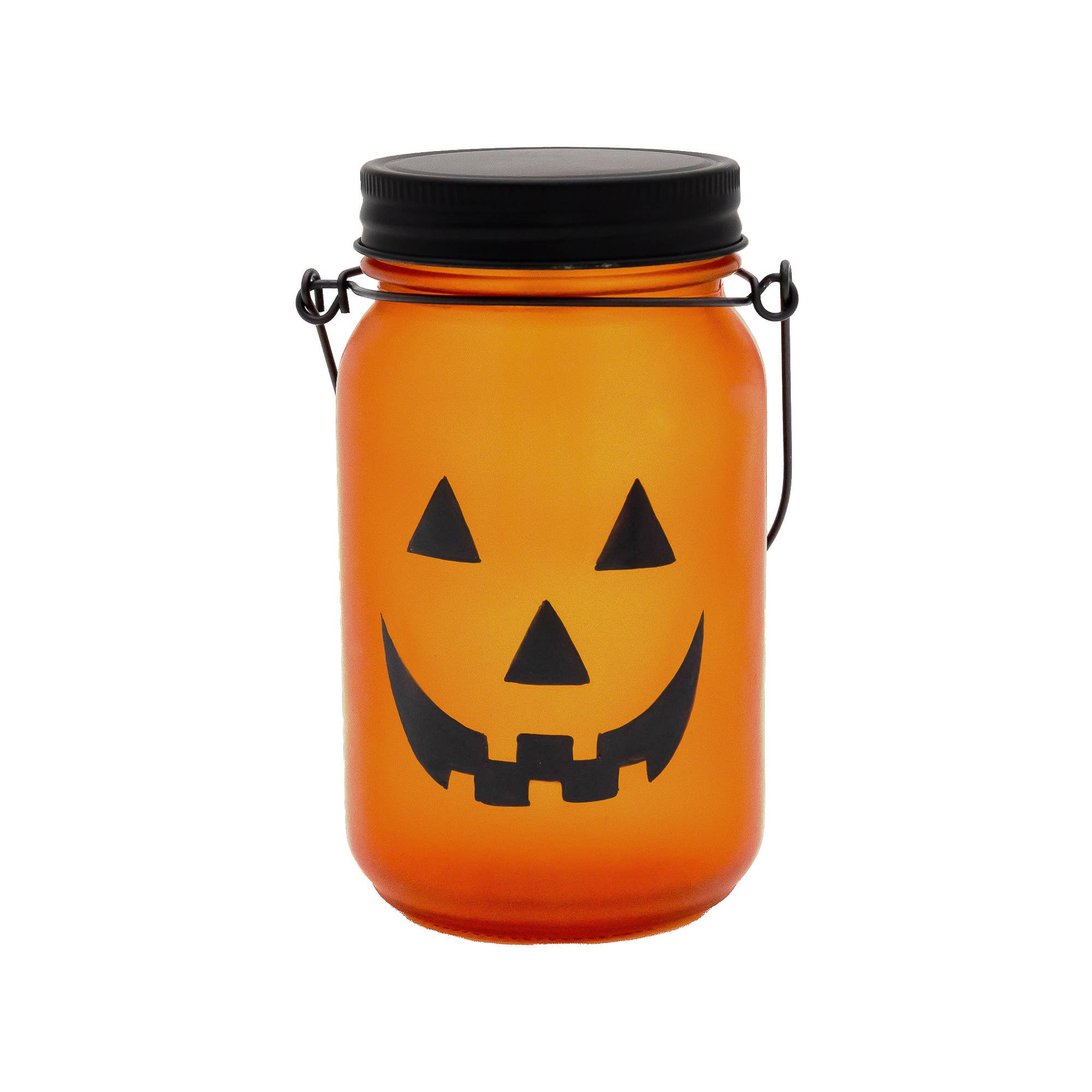 LumaBase - Wholesale Decorative Tabletop Object - Battery Operated Flame Effect Jack O'Lantern Mason Jar0