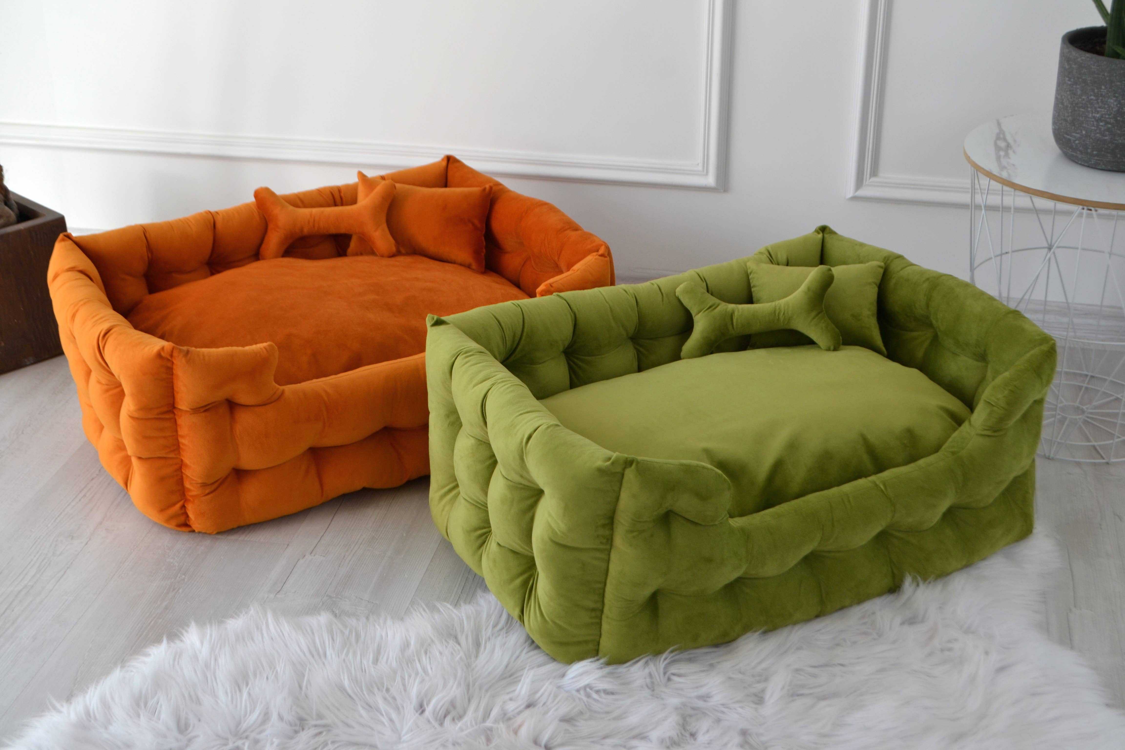 Magicalworld – wholesale Husdjursbädd – Hund – Djurångestbädd för stora hundar i orange, personalisering9