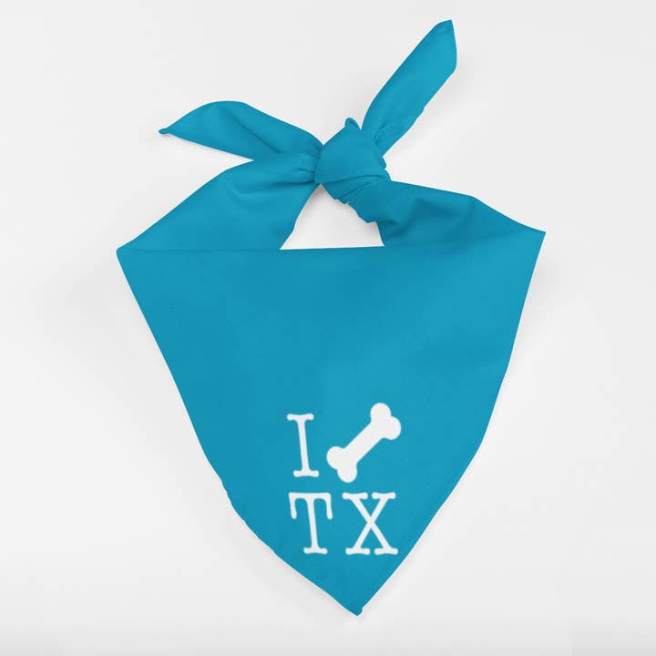 I Dogbone Texas Dog Bandana for wholesale by Que Rico T-Shirt Co.