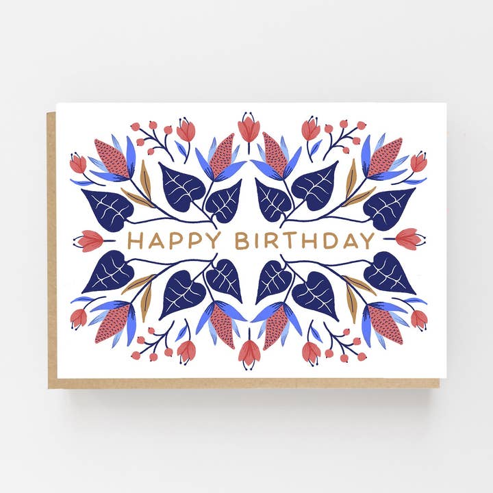 Happy Birthday - Floral Winter Design for wholesale by Lomond Paper Co