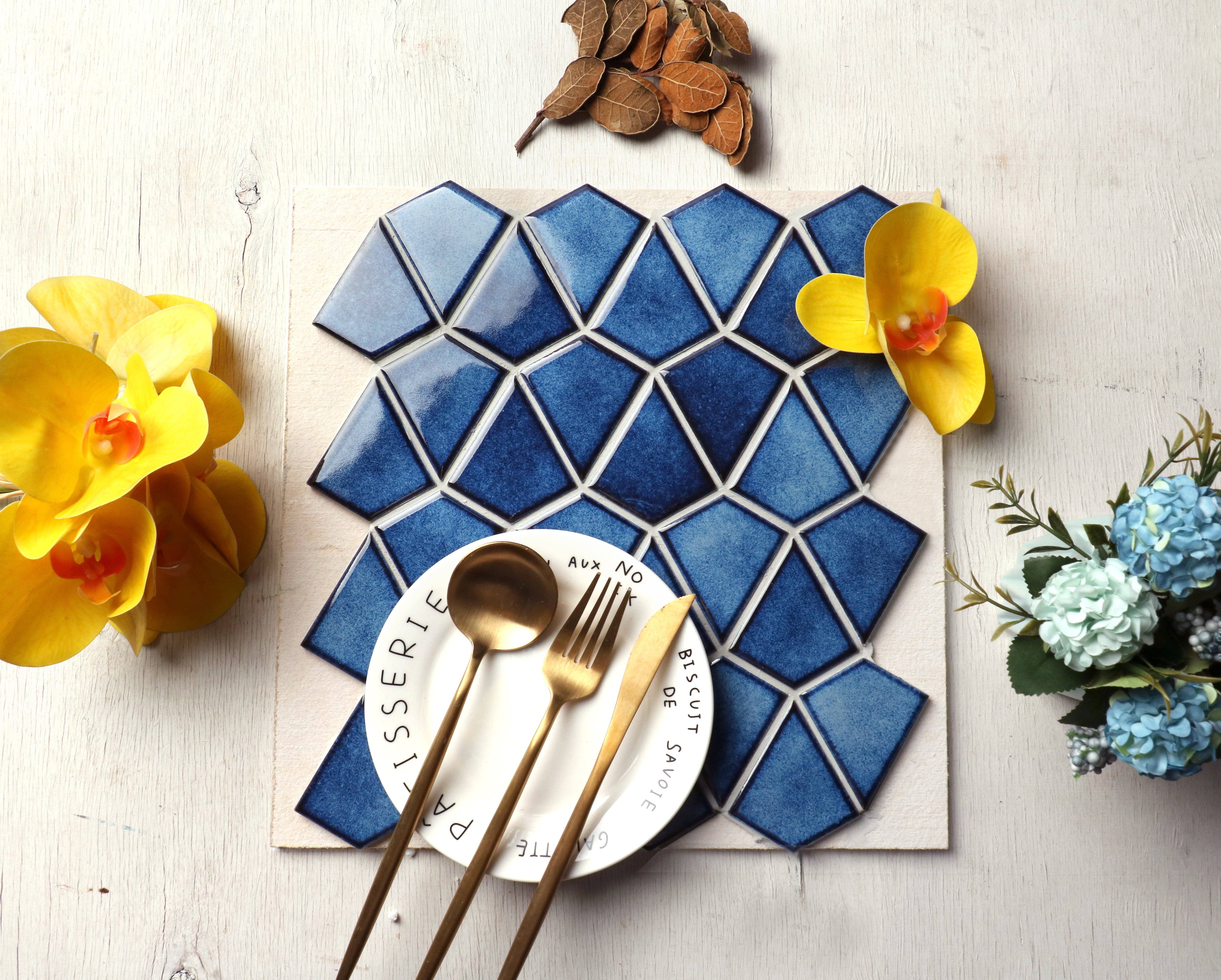 WS Tiles - Wholesale Wall Tile - Diamond Series Porcelain Mosaic Wall Tile  - 9.47 Square Feet Per Carton - Cobalt Blue1