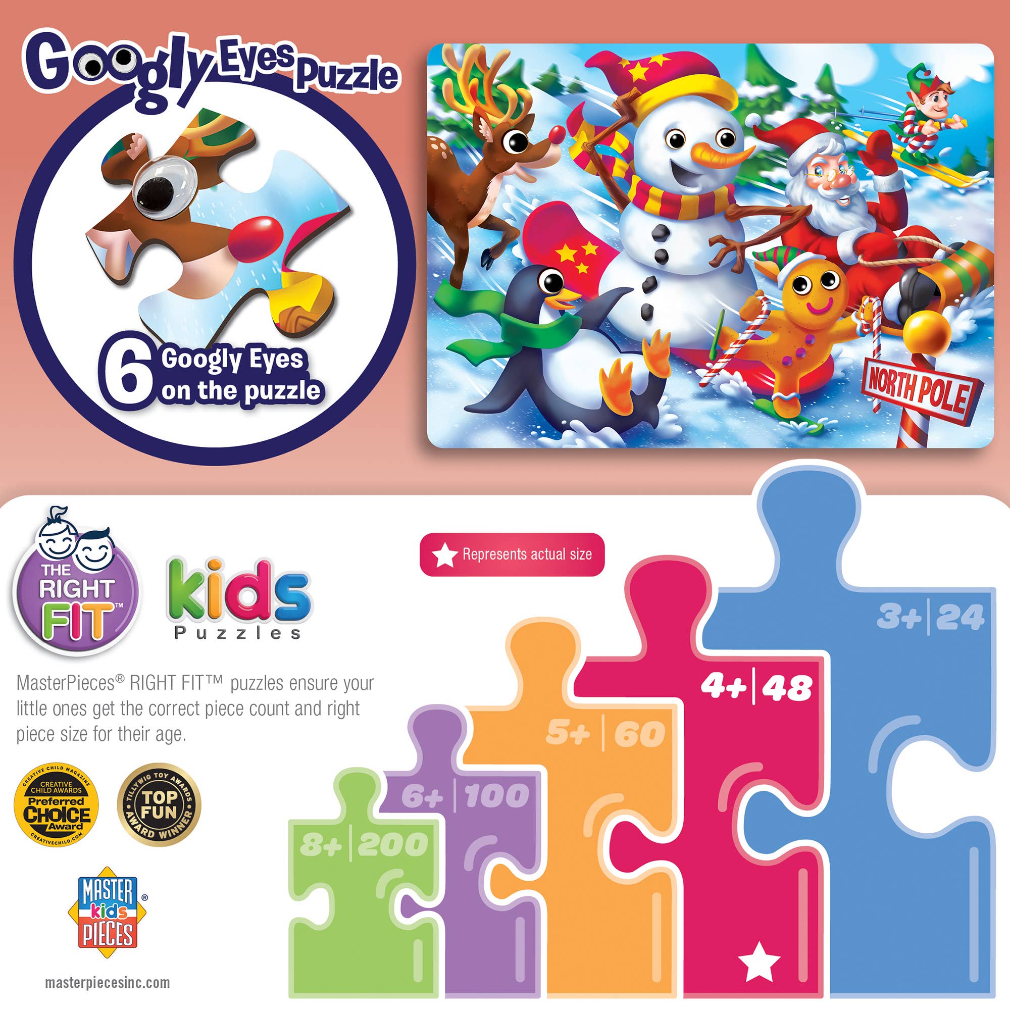 Masterpieces Puzzles - Wholesale Puzzle - Kids - Googly Eyes - Christmas Friends 48 Piece Puzzle2