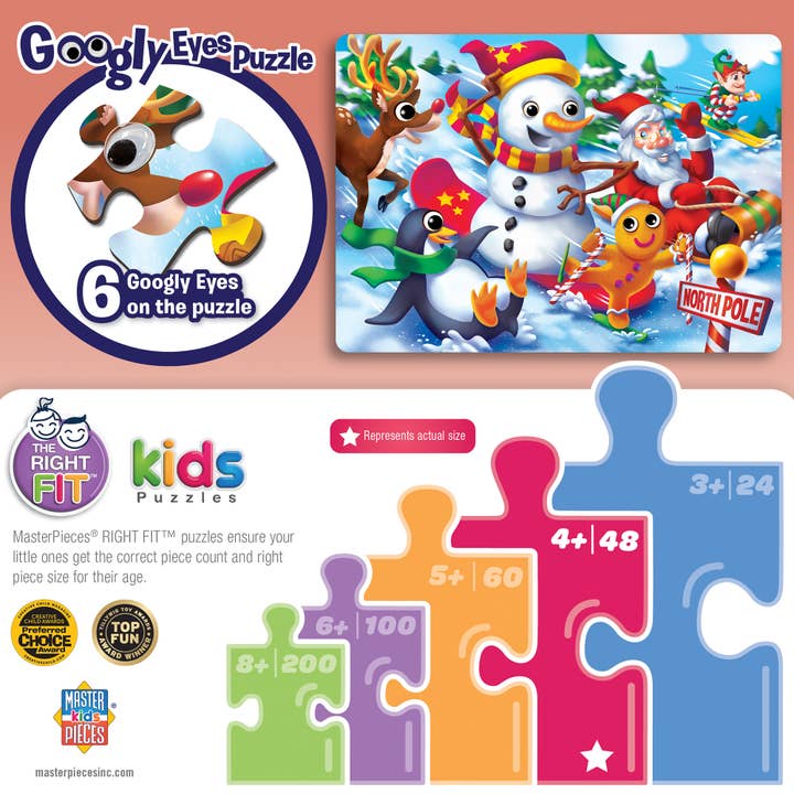 Masterpieces Puzzles - Wholesale Puzzle - Kids - Googly Eyes - Christmas Friends 48 Piece Puzzle2