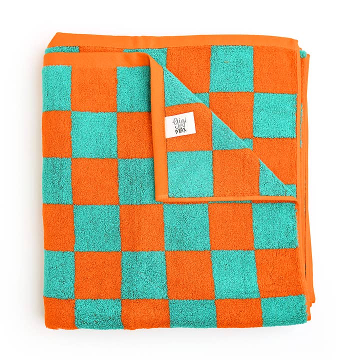 Spencer Checks BEACH TOWEL Cotton 60x30 for wholesale by Gigi and Max