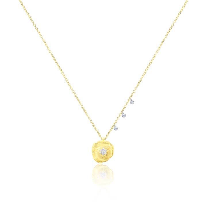 Collana con Stella di David Discreta in Argento con Rivestimento in Oro e Diamanti per la vendita all'ingrosso da parte di Meira T