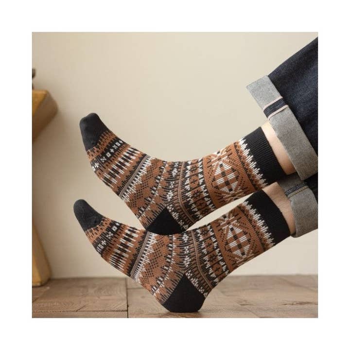 Etnisk stil vinter bomuldsstrømper for engroshandel hos MoodGold