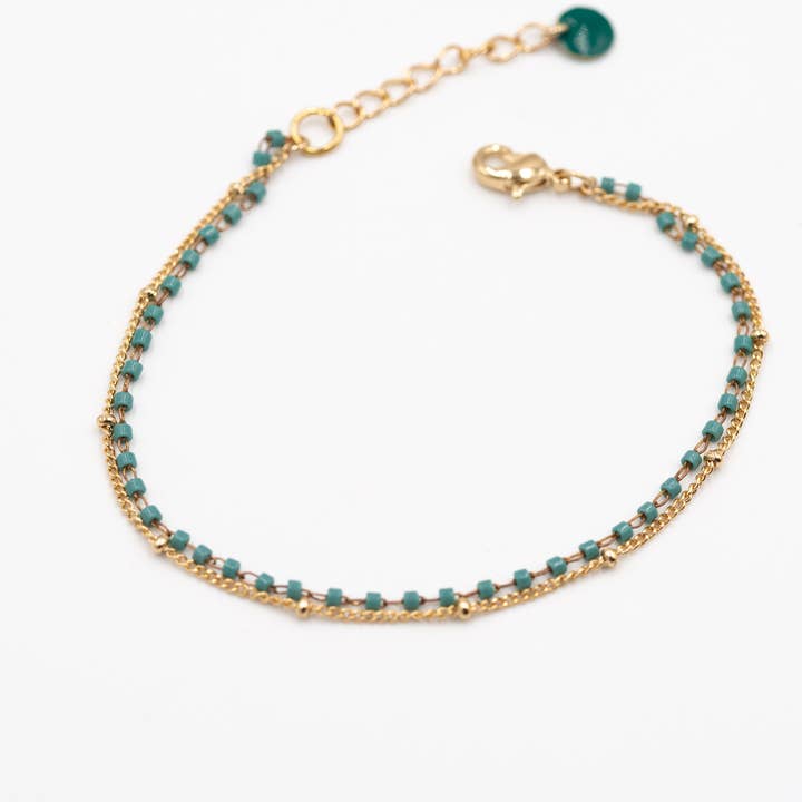 Delikat, dubbel, ultrafina armband/designer smycken/guldpläterad kedja, japanska Miyuki glaspärlor/handgjorda/handgjorda smycken för wholesale av Atelier Vivienne