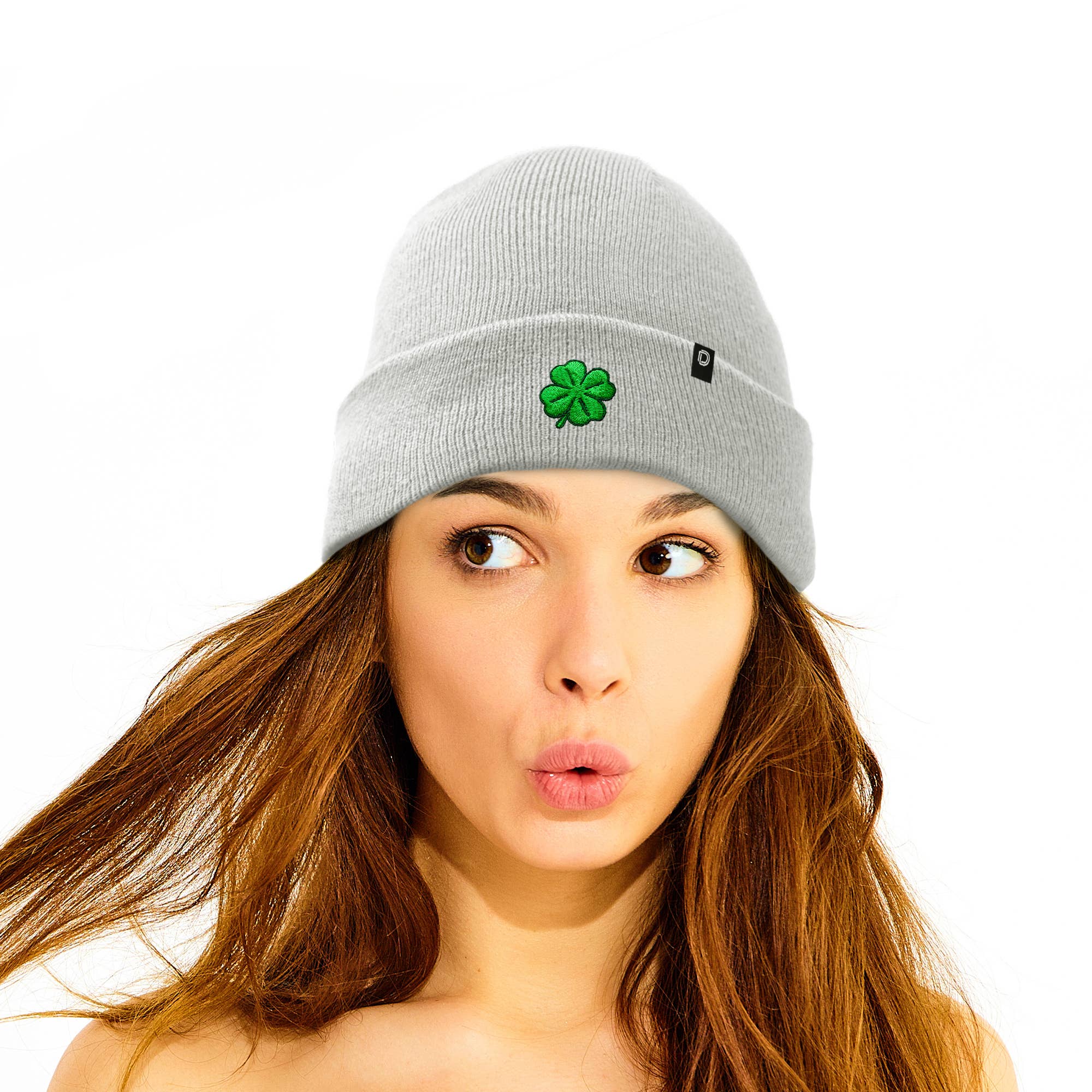 Dalix - Wholesale Beanie - Women's - Dalix Embroidered Clover Beanie Cap Cuffed Knit Hat Women27